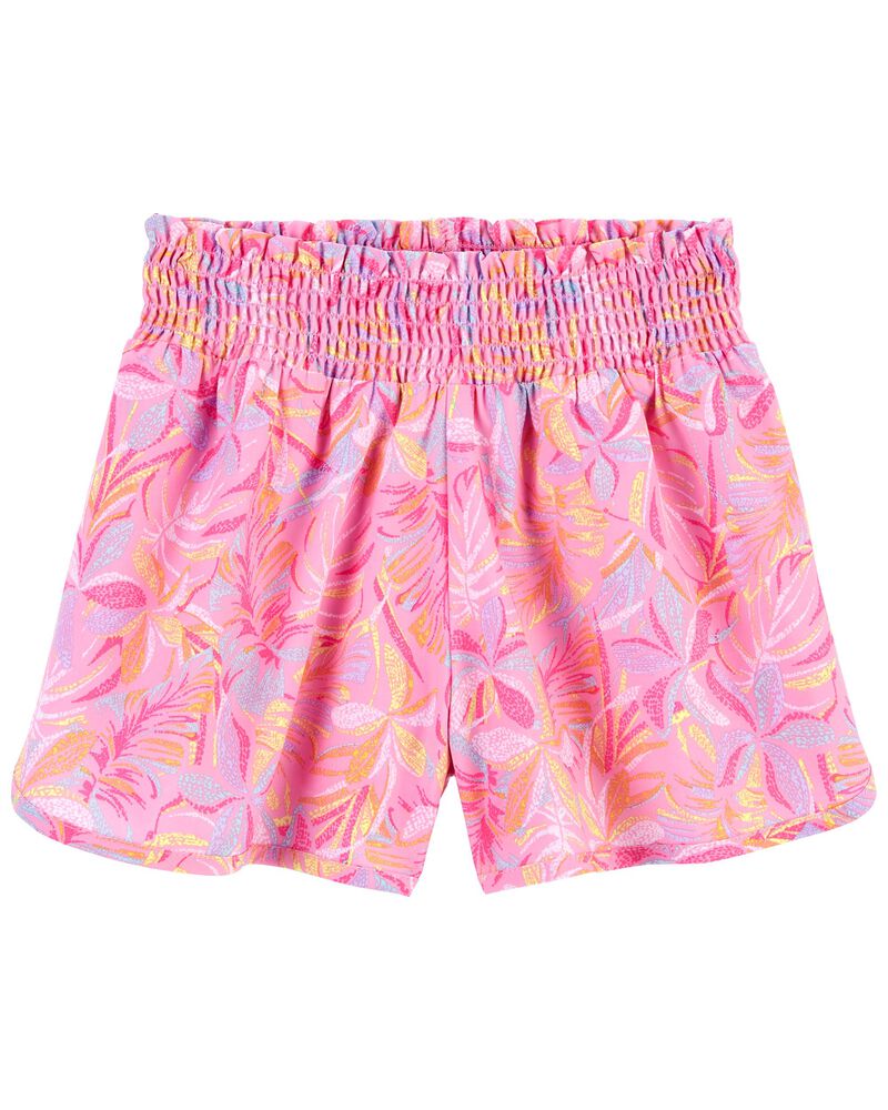 Kid Smocked Shorts in Moisture Wicking Active Fabric, image 1 of 3 slides