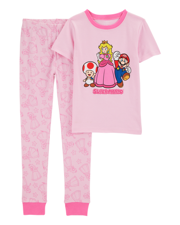 Kid Super Mario Bros™ Snug Fit Cotton 2-Piece Pajamas - Pink, 