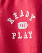 Baby Boy Ready Set Play French Terry Jogger - Red, image 3 of 5 slides
