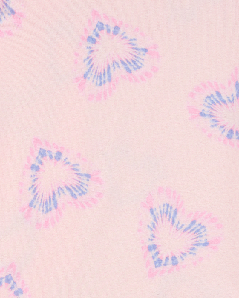 Girls 2-Piece Tie-Dye Hearts 100% Snug Fit Cotton Pajamas - Pink, image 2 of 3 slides