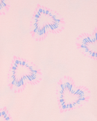 Girls 2-Piece Tie-Dye Hearts 100% Snug Fit Cotton Pajamas - Pink, image 2 of 3 slides