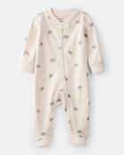 Baby Sheep Print 100% Cotton Long-Sleeve Sleep & Play - Ivory, image 1 of 4 slides