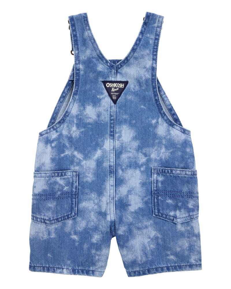 Baby Neutral Flag Print Tie Dye Shortalls - Blue, image 2 of 4 slides