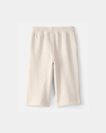 Baby Girl French Terry Wide-Leg Active Pants - Ivory, 
