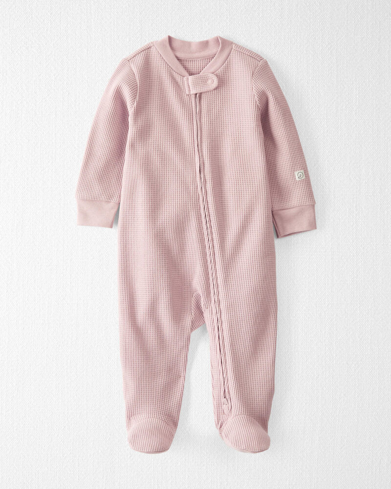 Baby Organic Cotton Waffle Knit Sleep & Play Pajamas, image 1 of 4 slides
