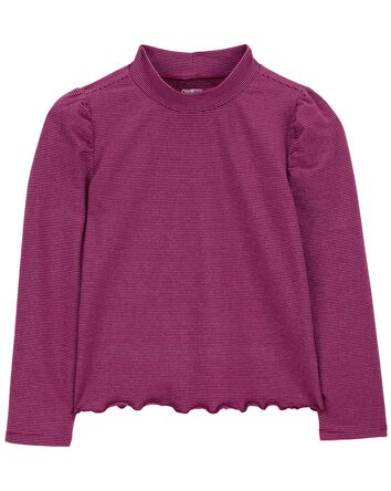 Kid Lettuce-Hem Mock-Neck Top, 