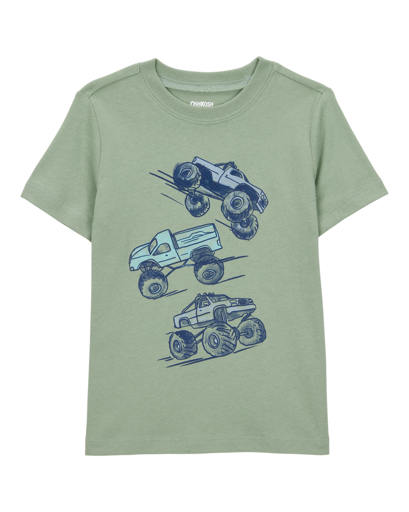 Toddler Monster Truck Short-Sleeve Graphic Tee - Green, image 1 of 3 slides