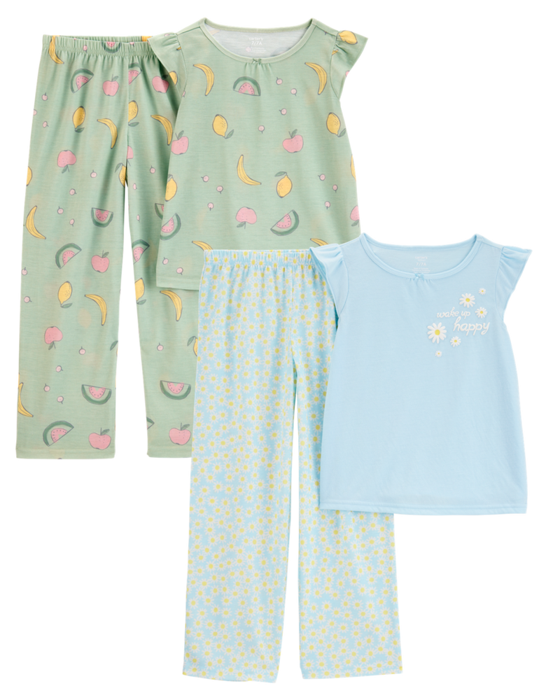 Kid 4-Piece Loose Fit Pajamas, image 1 of 5 slides