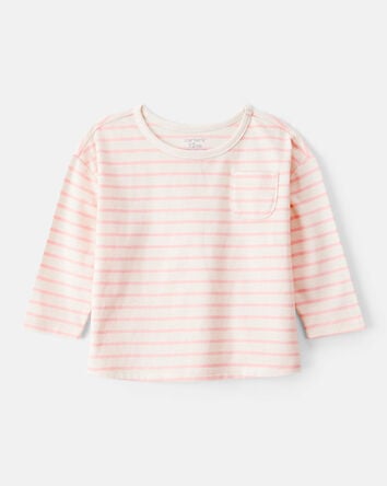Baby Girl Striped Long-Sleeve Top - Pink, 