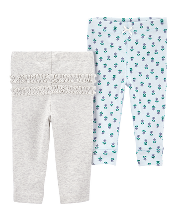Baby 2-Pack Floral Pull-On Pants