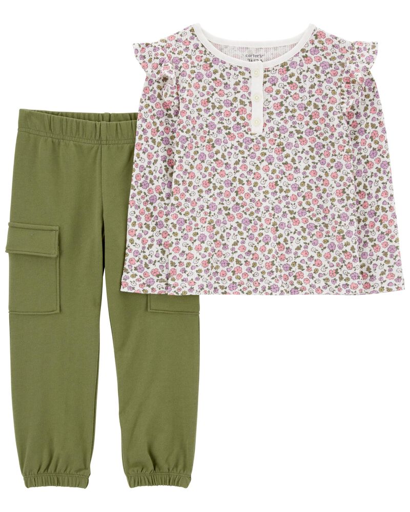 Toddler 2-Piece Floral Top & Pant Set, image 1 of 4 slides