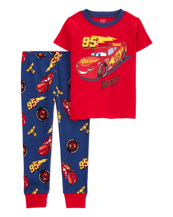 Toddler Cars Snug Fit Cotton 2-Piece Pajamas - Red, 