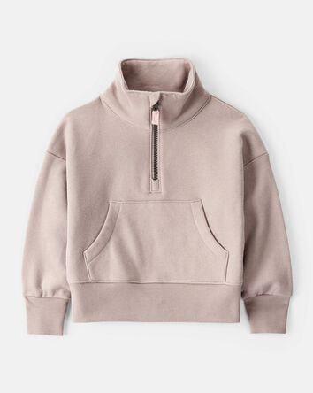Toddler Girl DayDream Fleece Long-Sleeve Quarter-Zip Pullover Sweatshirt - Brown, 