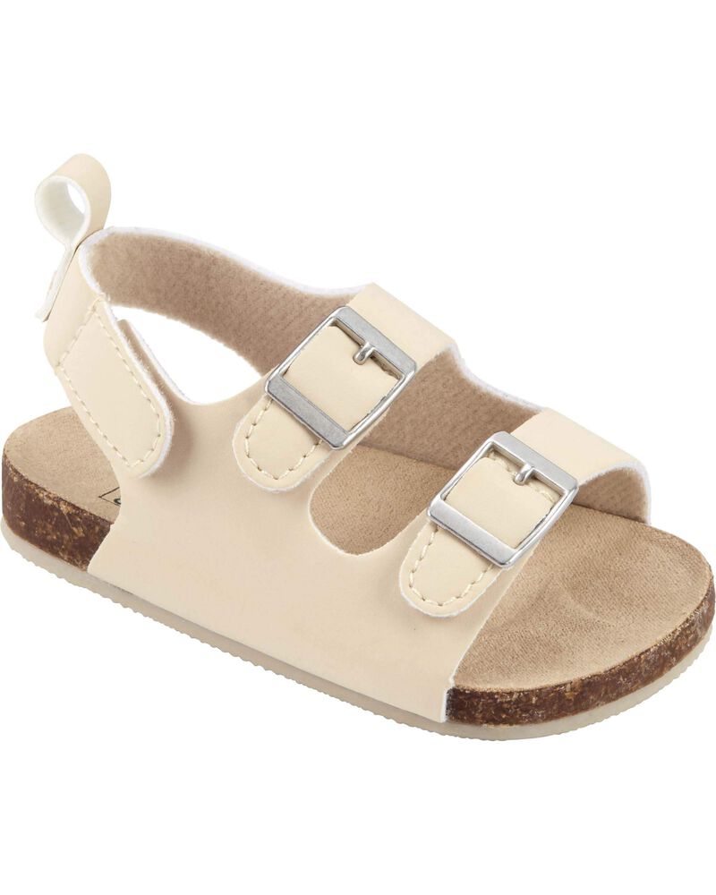 Baby Buckle Faux Cork Sandals, image 1 of 6 slides