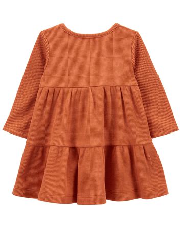 Baby Long-Sleeve Tiered Thermal Dress, 