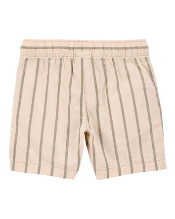 Baby Striped Drawstring Shorts - Khaki, 
