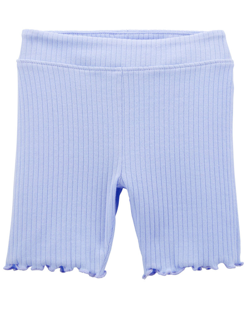 Baby Ribbed Lettuce Hem Bike Shorts, image 1 of 2 slides