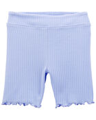 Baby Ribbed Lettuce Hem Bike Shorts, image 1 of 2 slides