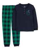 Kid 2-Piece Plaid Fleece Pajama Set, image 1 of 3 slides