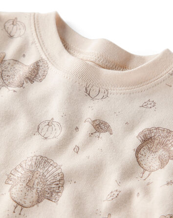 Baby Organic Cotton Pajamas in Turkey Gobbler Print, 