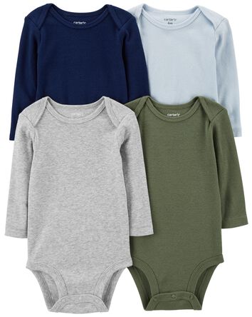 Baby 4-Pack Long-Sleeve Bodysuits, 