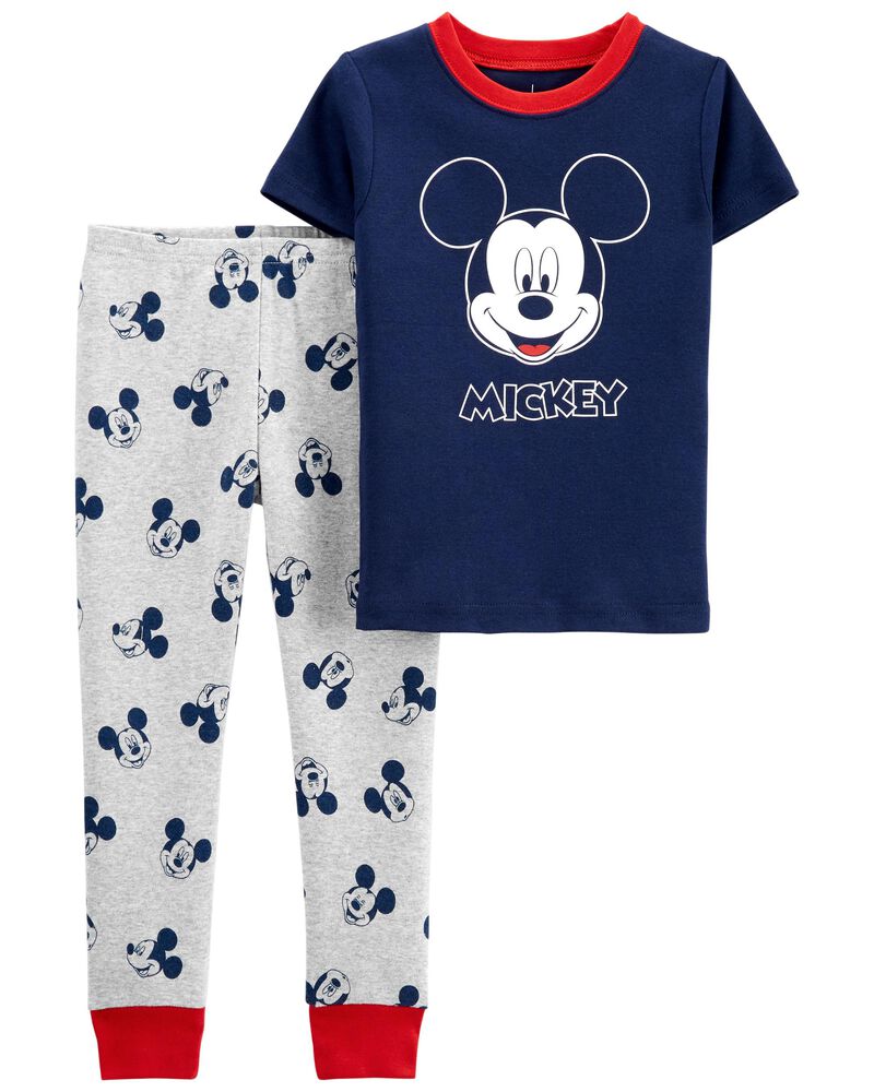 Baby 2-Piece Mickey Mouse 100% Snug Fit Cotton Pajamas, image 1 of 4 slides