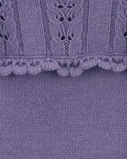 Baby Long-Sleeve Sweater Knit Dress - Purple, image 3 of 4 slides
