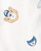 Toddler Boy Varsity Bear Print Long-Sleeve Button-Down Shirt - White, image 2 of 3 slides