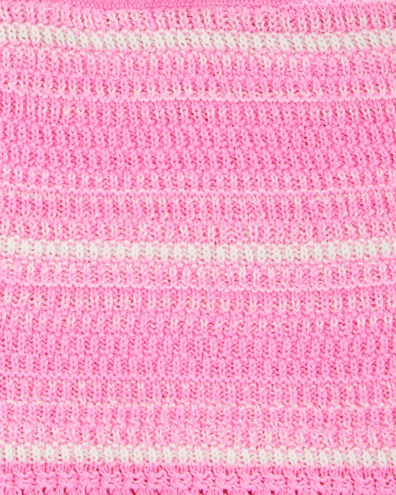 Toddler Striped Crotchet Knit Shorts - Pink, image 6 of 7 slides