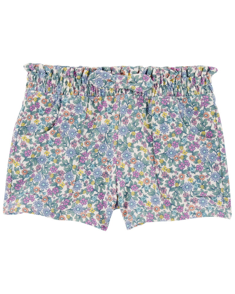 Toddler Floral Print Pull-On Shorts, image 1 of 2 slides