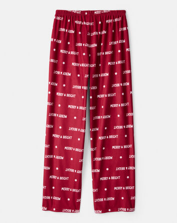 Adult Merry & Bright Holiday Print Pajama Pants - Red, 