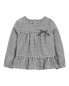 Baby Plaid Twill Long-Sleeve Fashion Top, image 1 of 3 slides