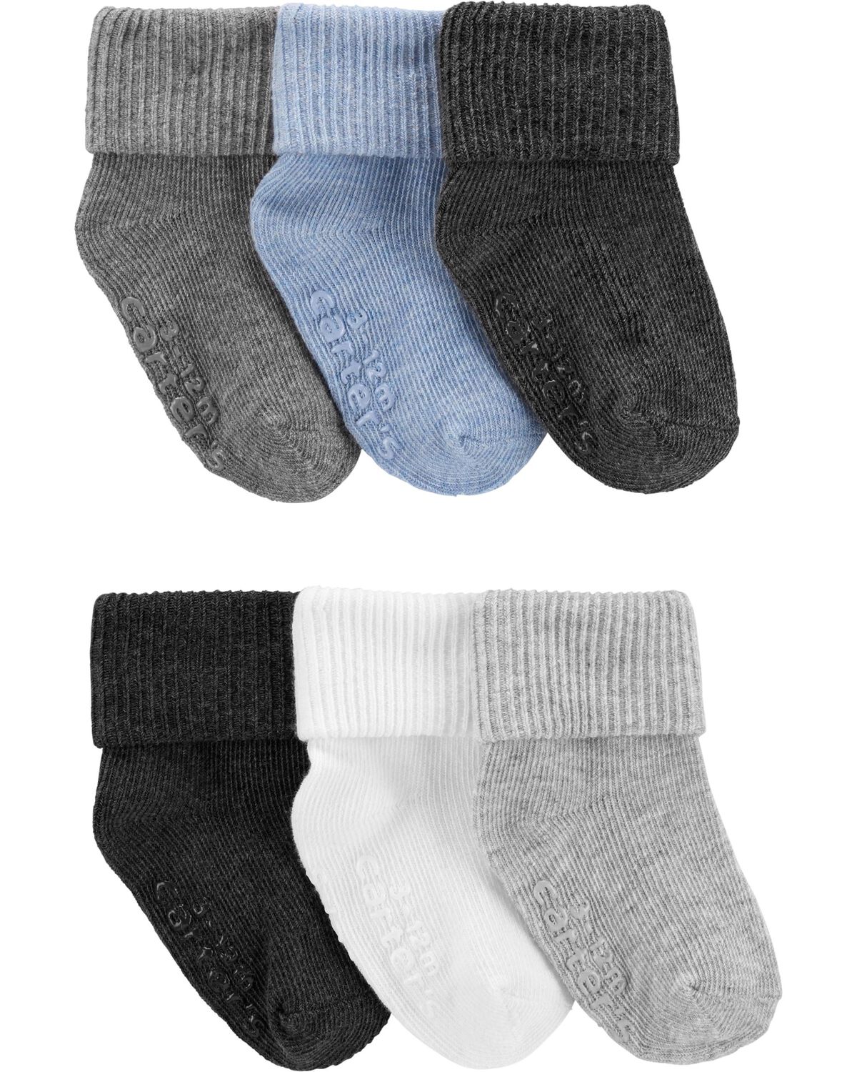 Multi Baby 6Pack Foldover Cuff Socks
