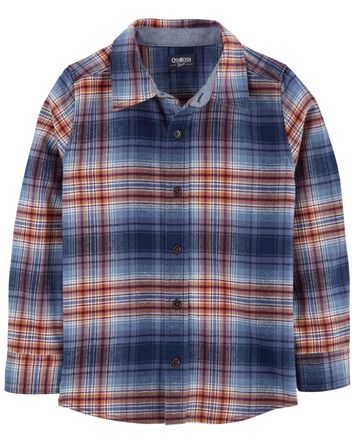 Kid Cozy Flannel Button-Front Shirt, 