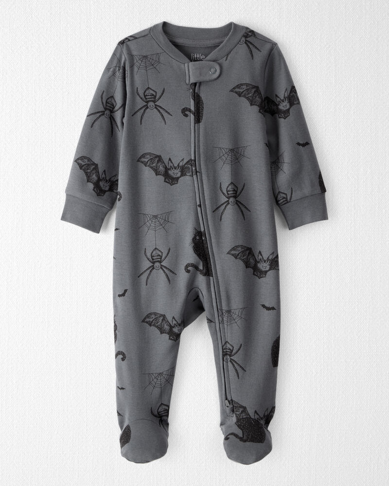 Baby Organic Cotton Sleep & Play Pajamas in Spooky Creatures Print, image 1 of 5 slides