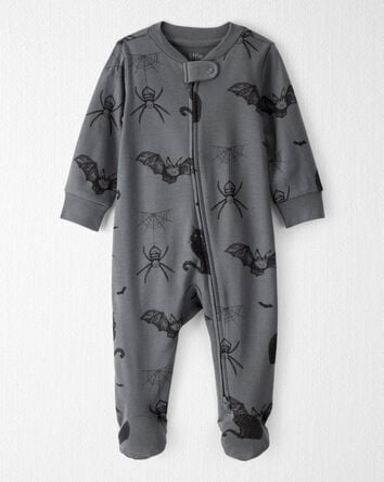 Baby Organic Cotton Sleep & Play Pajamas in Spooky Creatures Print, 