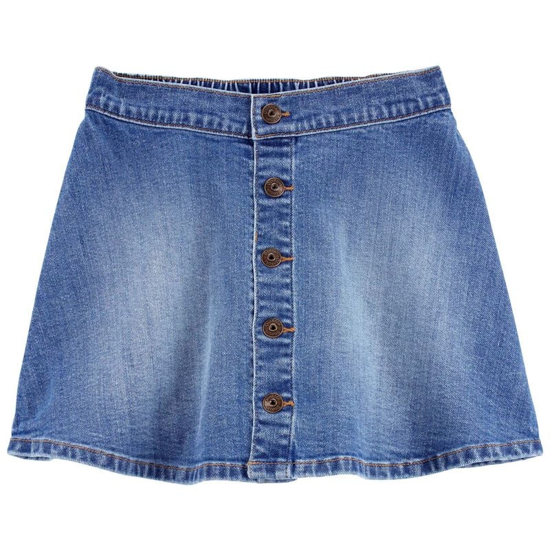 Kid Button-Front Denim Skirt