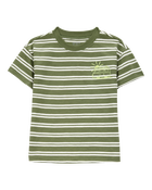 Baby Sun Striped Cotton Short-Sleeve Tee - Green, image 1 of 3 slides