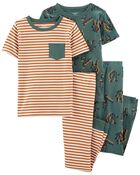 Kid 4-Piece Robots 100% Snug Fit Cotton Pajamas, image 1 of 4 slides