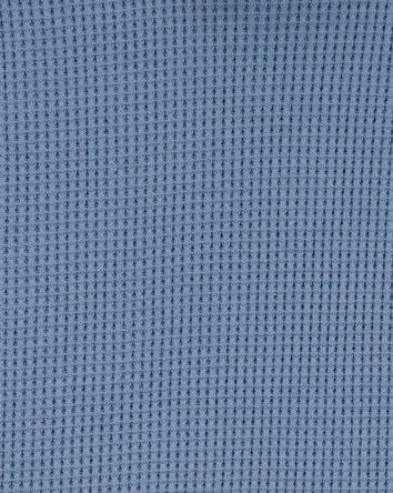Baby Waffle Knit Hooded Pullover - Blue, 
