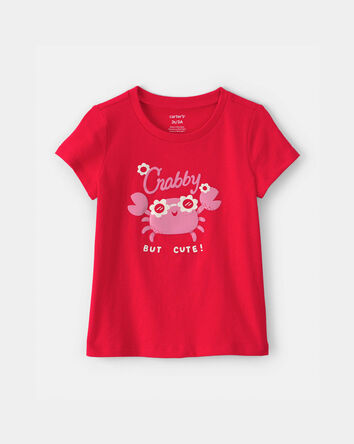 Toddler Girl Crab Graphic Tee - Red, 