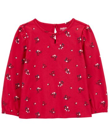 Toddler Floral Print Long-Sleeve Top, 