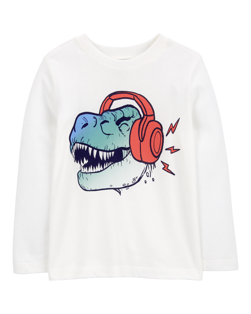 Toddler Music Dino Long-Sleeve Graphic Tee, image 1 of 3 slides
