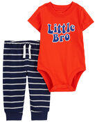Baby 2-Piece Little Bro Bodysuit Pant Set, image 1 of 3 slides