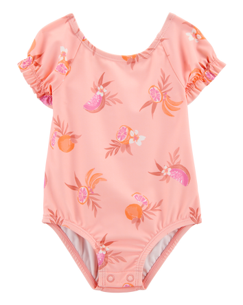 Baby 1-Piece Fruit Swimsuit - Coral, 