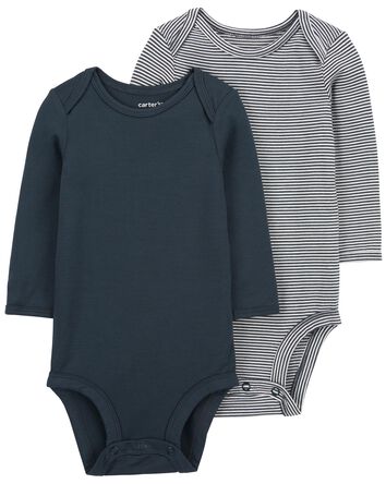 Baby 2-Pack PurelySoft Long-Sleeve Bodysuits, 