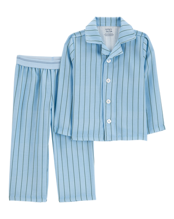 Toddler Striped Loose Fit 2-Piece Pajamas - Blue, 