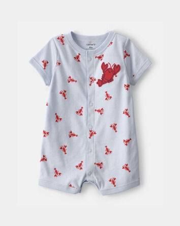 Baby Boy Lobster Short-Sleeve Romper - Grey, 