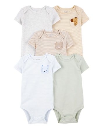 Baby 7-Piece Animals Short-Sleeve Bodysuits & Pull-On Pants Set, 