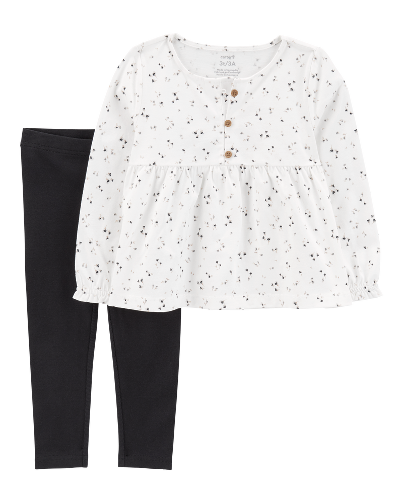 Toddler 2-Piece Floral Blouse & Legging Set, image 1 of 3 slides
